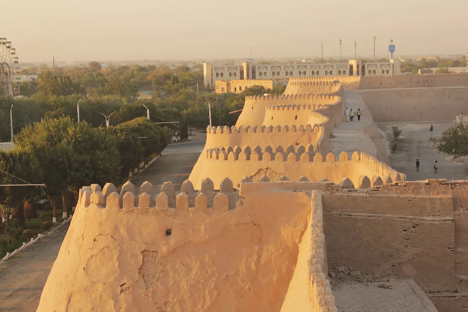 The crenellated clay walls of Itchan Kala, Khiva