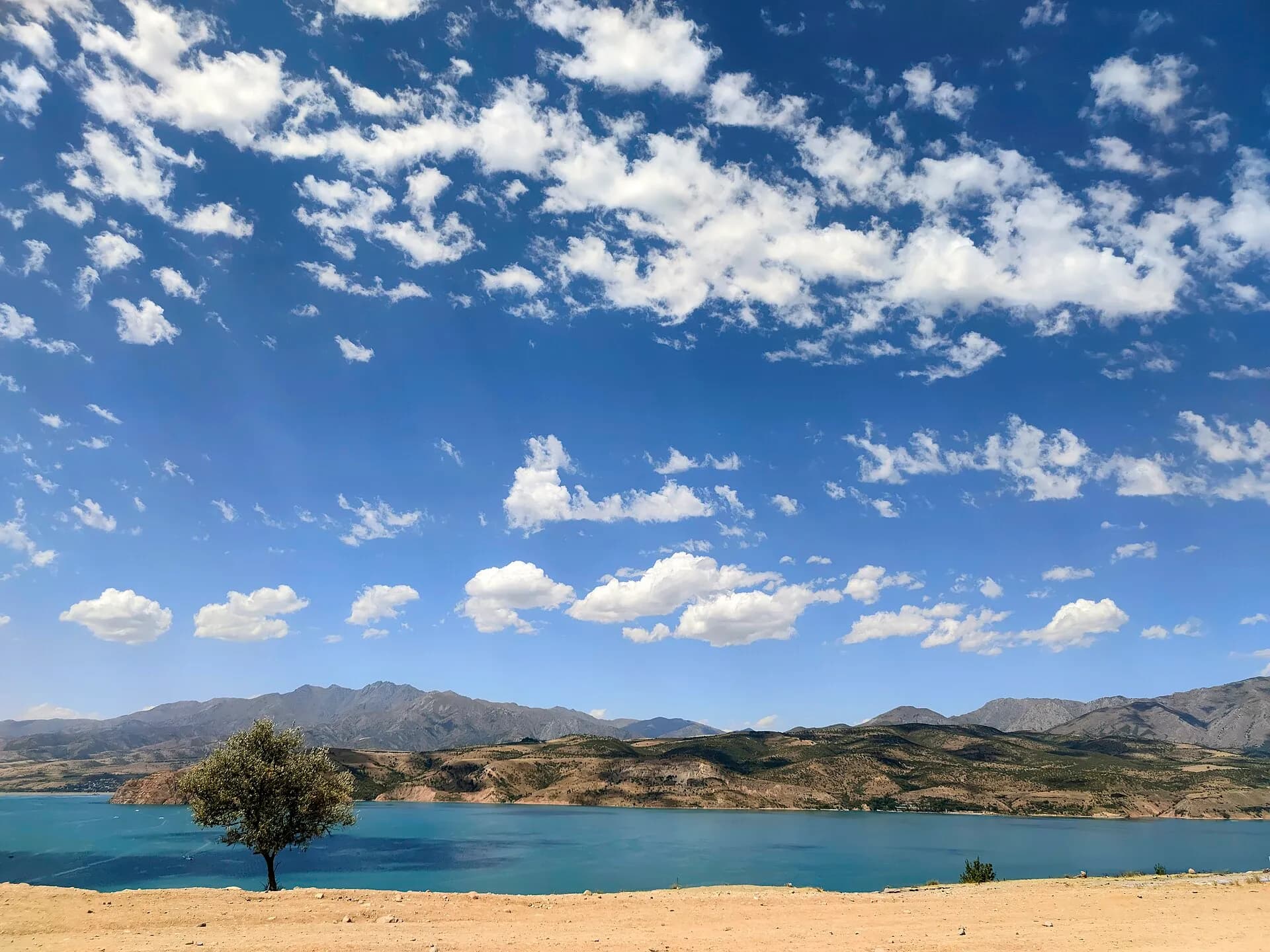 Clouds over the Charvak Reservoir and the Western Tien Shan